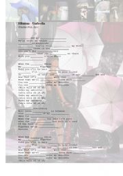 English Worksheet: Song: Umbrella - Rihanna