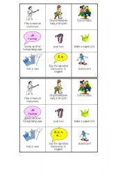 English Worksheet: ability bingo