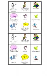 English worksheet: ability bingo