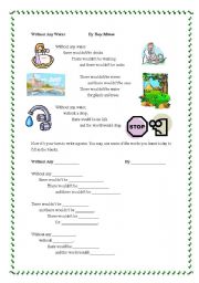 English Worksheet: poem about saving energy