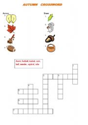 English Worksheet: Autumn crossword