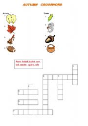 English worksheet: Autumn crossword