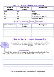 English Worksheet: How to Write Simple Sentences