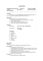 English Worksheet: Will