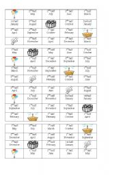 English worksheet: birthday bingo