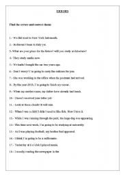 English worksheet: ERRORS