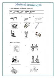 English worksheet: Musical instruments