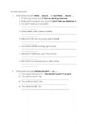 English worksheet: should/shouldnt