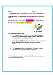 English worksheet: Compound Words