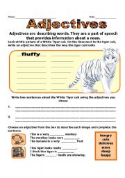 English worksheet: Adjectives