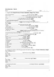 English Worksheet: review