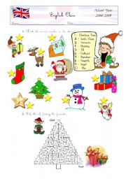 English Worksheet: Christmas Worksheet