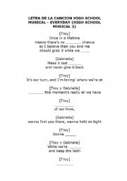 English worksheet: song of high school musical