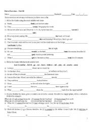 English Worksheet: review