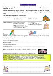 English Worksheet: Subject and Object Questions