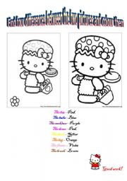 English Worksheet: Find four differences between the two pictures and colour them