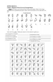 English worksheet: FOREIGN NOUNS WORD SEARCH