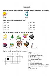 English Worksheet: phonics-long vowels