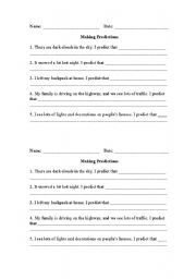 English worksheet: Making Predictions