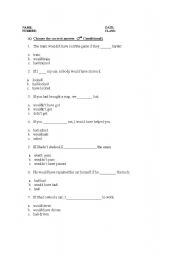 English worksheet: 3rd Conditional