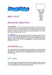English worksheet: Housewife role-play
