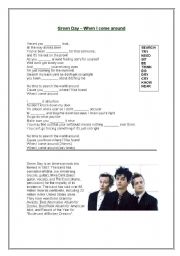 English Worksheet: Green day - When I come around