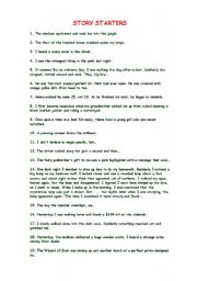 English Worksheet: Story Starters