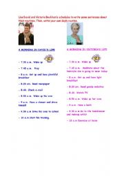 English worksheet: beckhams routines