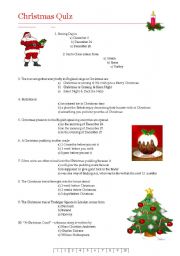 English Worksheet: Christmas Quiz