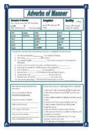 English Worksheet: Adverbs of Manner