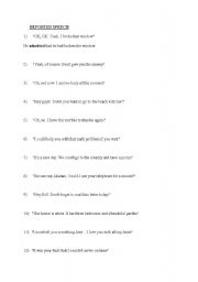 English Worksheet: reported speech