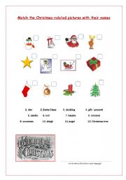 English worksheet: Christmas-related vocabulary