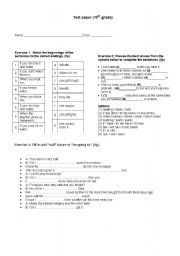 English Worksheet: Test paper