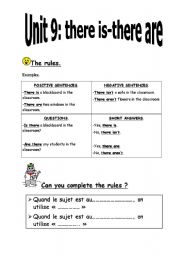 English Worksheet: There is- there are grammar sheet