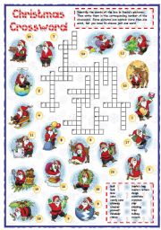 English Worksheet: Christmas vocabulary crossword