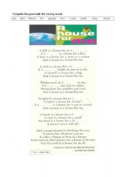 English worksheet: A House Poem