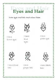 English Worksheet: Eyes and Hair