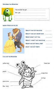 English Worksheet: monsters