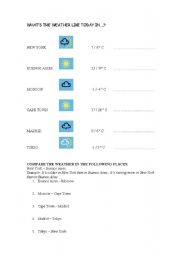 English Worksheet: Whats the weather like in ...?