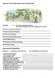 English Worksheet: Present Continuous Exercise