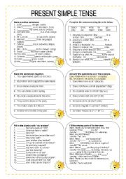 English Worksheet: Present Simple Tense Exercises