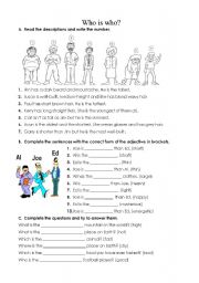 English Worksheet: Who is who?