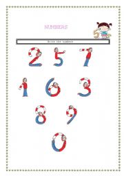 English worksheet: numbers 1-10