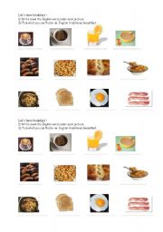 English Worksheet: American and English typical breakfasts