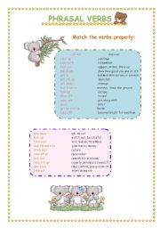 English Worksheet: Match the phrasal verbs 2