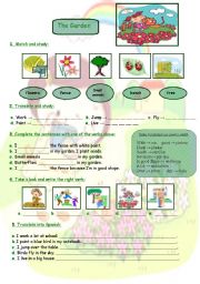 English Worksheet: In the garden