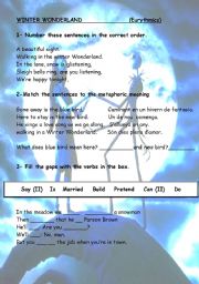 English Worksheet: Winter Wonderland