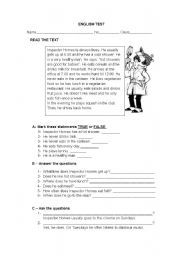 English Worksheet: Inspector Homes