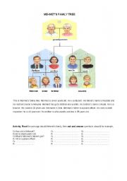 English Worksheet: family tree