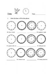 English Worksheet: Time Review Worksheet